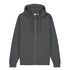 Front view flat lay of women’s dark gray organic cotton brushed heavyweight 350GSM zip up sweatshirt – Louvóre athleisure apparel